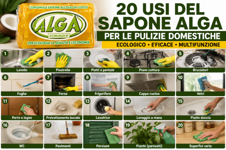 20 modi sorprendenti per usare il Sapone Alga nelle pulizie di casa