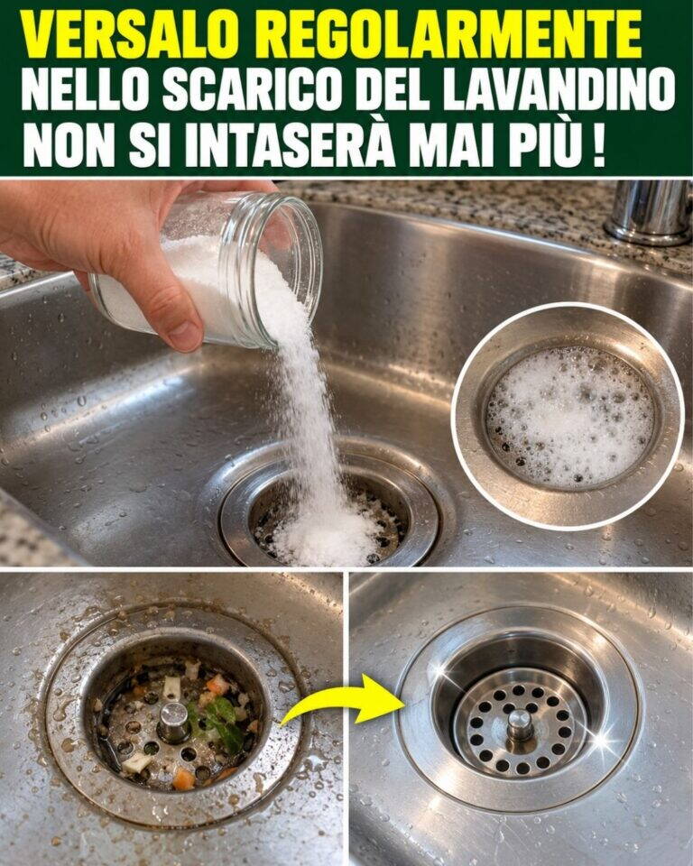 Versalo regolarmente nello scarico del lavandino 💥 Non si intaserà mai più