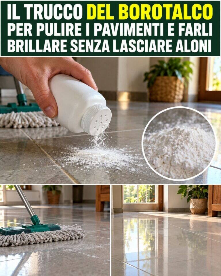 Il trucco del borotalco per pulire i pavimenti e farli brillare senza lasciare aloni